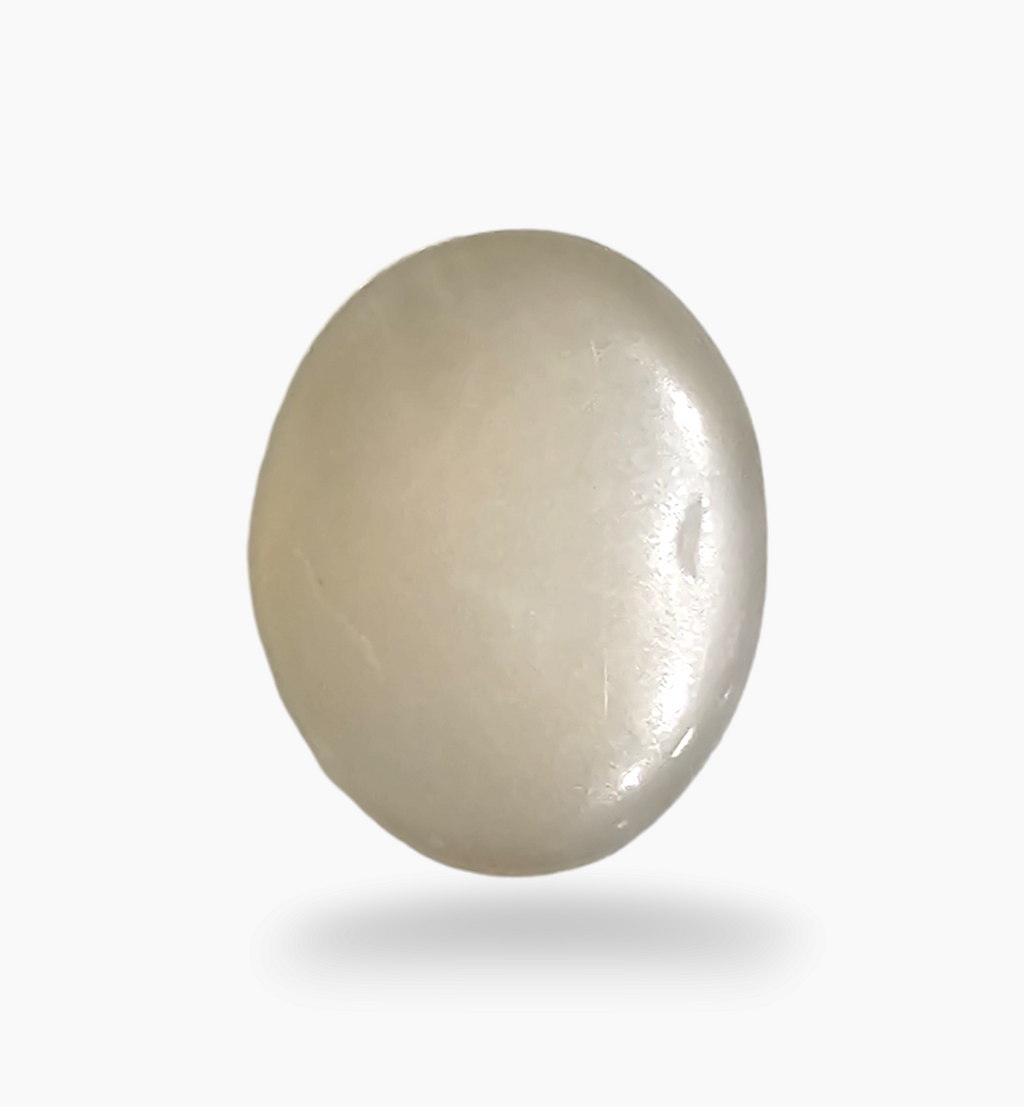 Natural Peach Moonstone Gemstone 3.98 Carats Oval Cabochon Shape 12.6x10.1mm