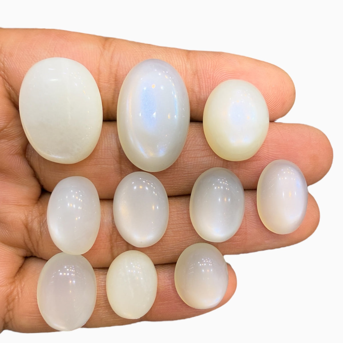 Milky Moonstone Oval Cabochon From 5 - 25 Carats Lot Price Per Carats