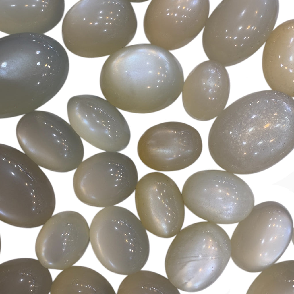 Milky Moonstone Oval Cabochon From 5 - 25 Carats Lot Price Per Carats