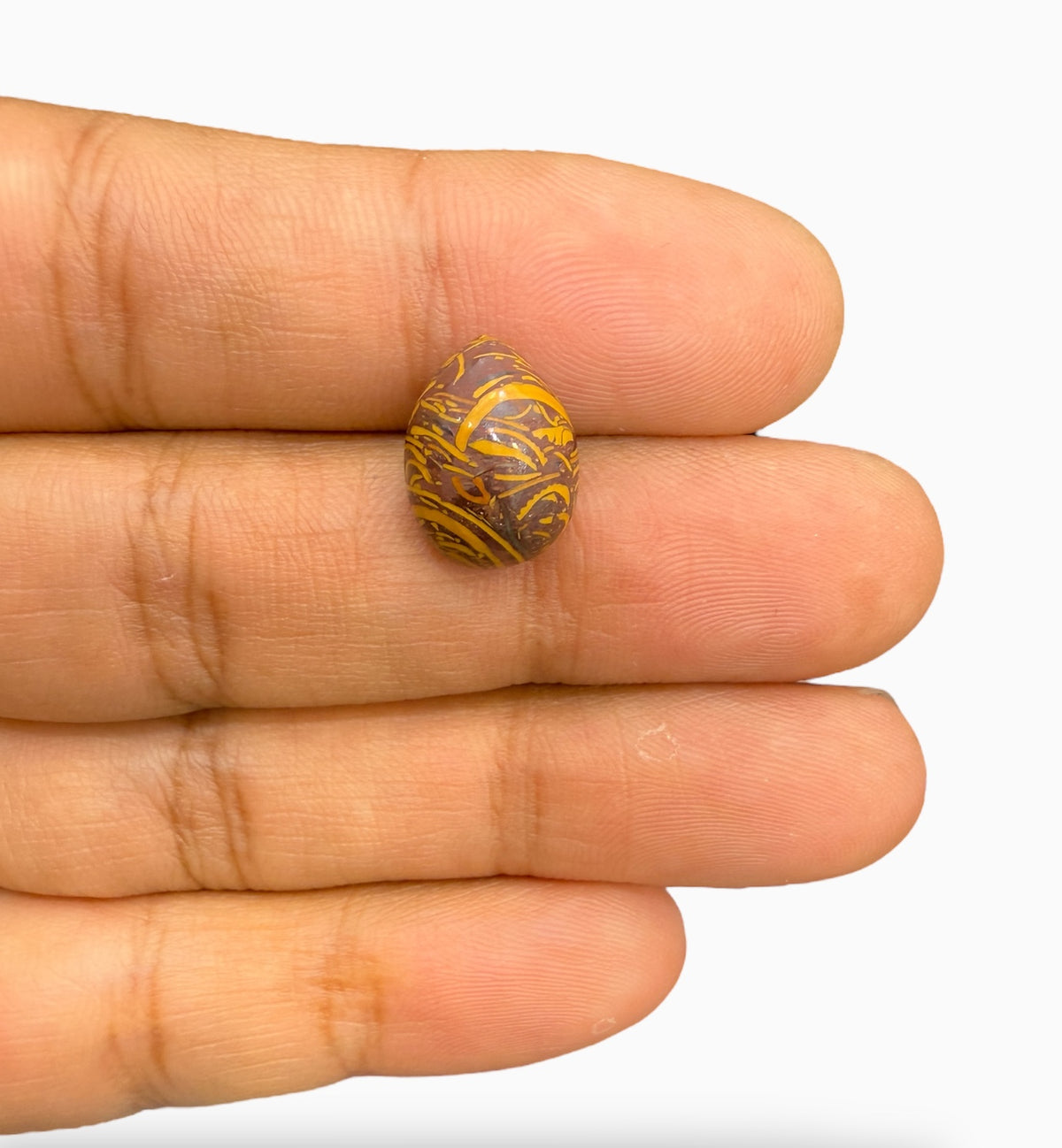 Miriam Stone (Calligraphy Stone) Pear Cabochon 6.70 Carats 14x10.5 mm