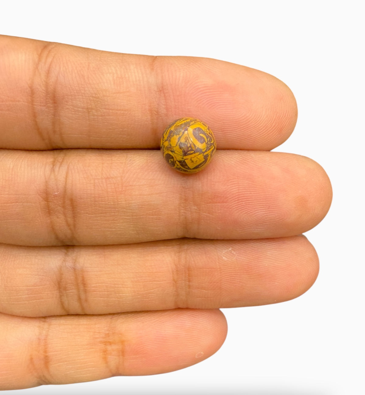 Miriam Stone (Calligraphy Stone) Round Cabochon 4.44 Carats 9.5 mm