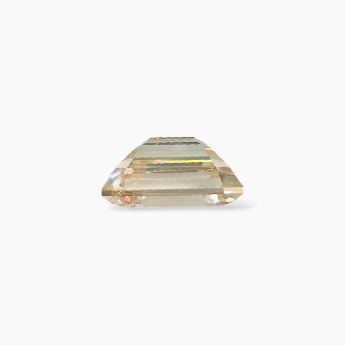 Moissanite Diamond Emerald Cut in 4.58 Carats Yellow Color