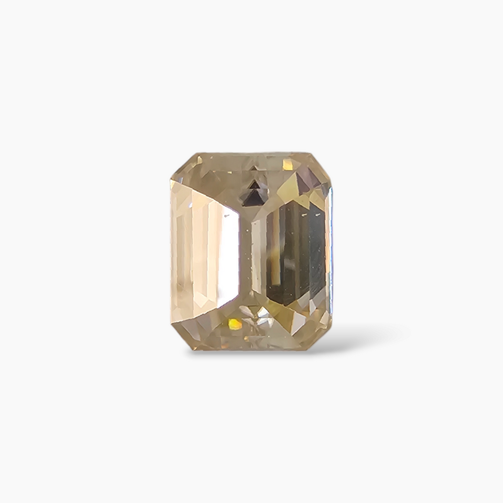 Moissanite Diamond Emerald Cut in 4.58 Carats Yellow Color