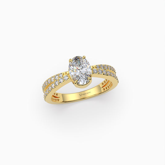 Moissanite Diamond Ring in Gold - Sage