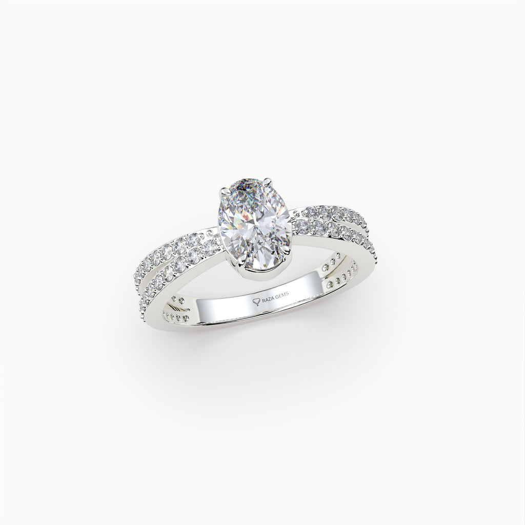 Moissanite Diamond Ring in Gold - Sage