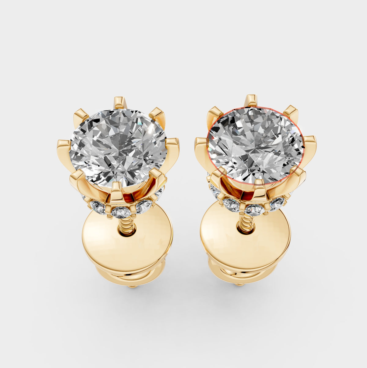 Moissanite Earrings for Women – 18K Gold with 24 Sparkling Stones