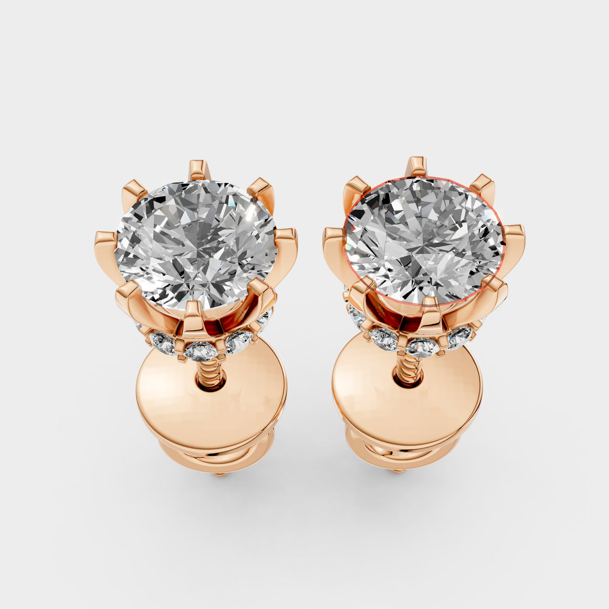 Moissanite Earrings for Women – 18K Gold with 24 Sparkling Stones