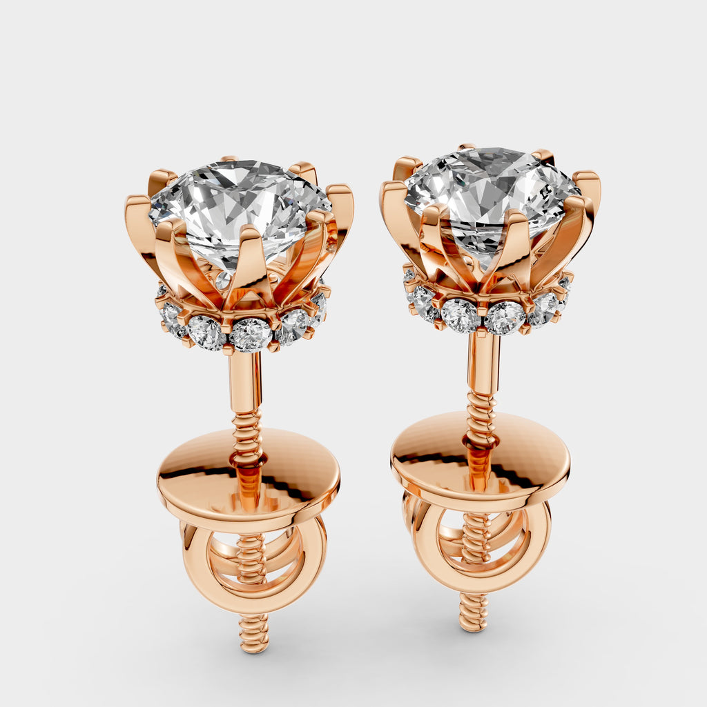 Moissanite Earrings for Women – 18K Gold with 24 Sparkling Stones