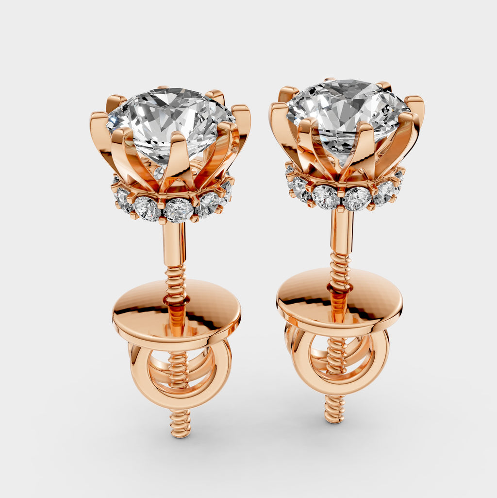 Moissanite Earrings for Women – 18K Gold with 24 Sparkling Stones