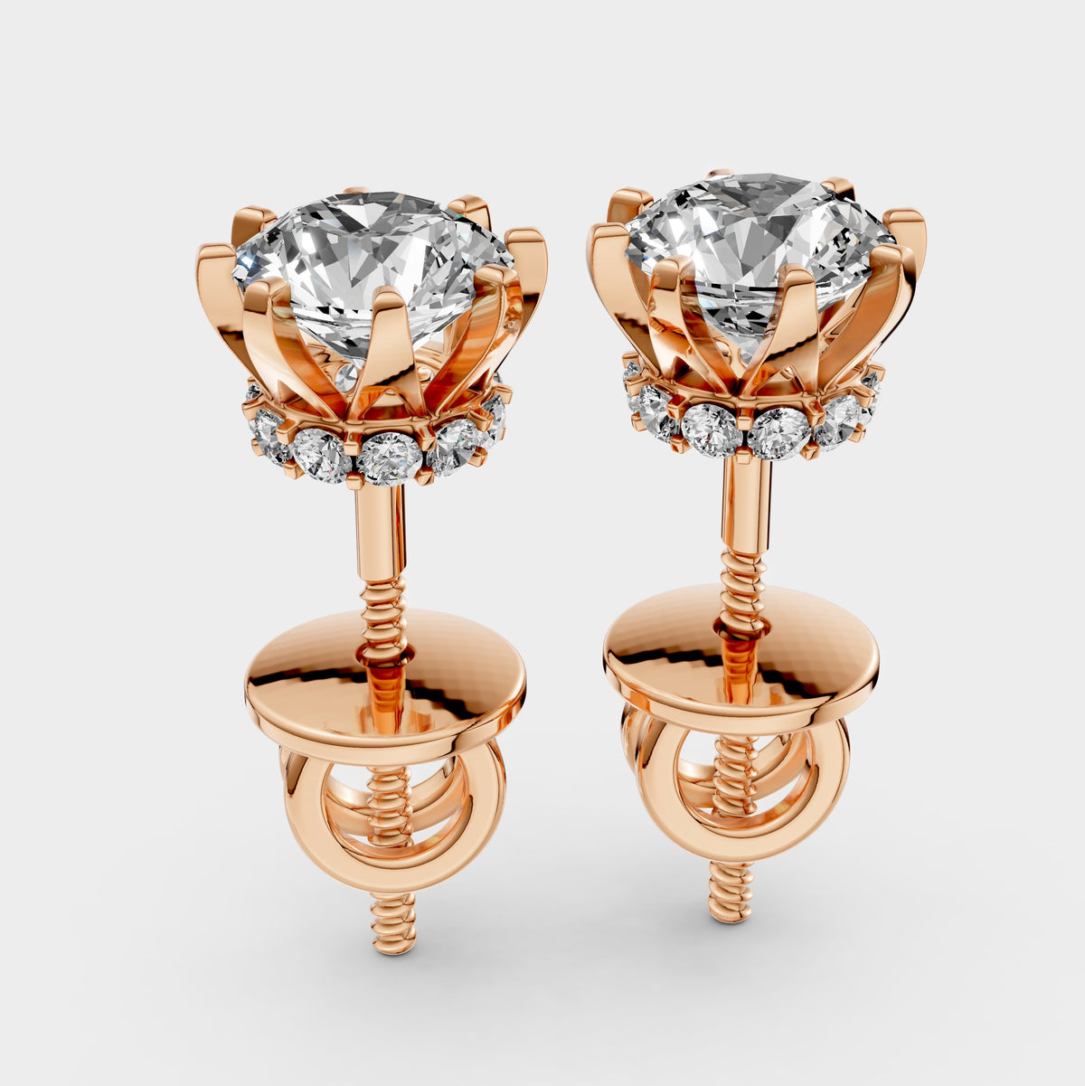 Moissanite Earrings for Women – 18K Gold with 24 Sparkling Stones
