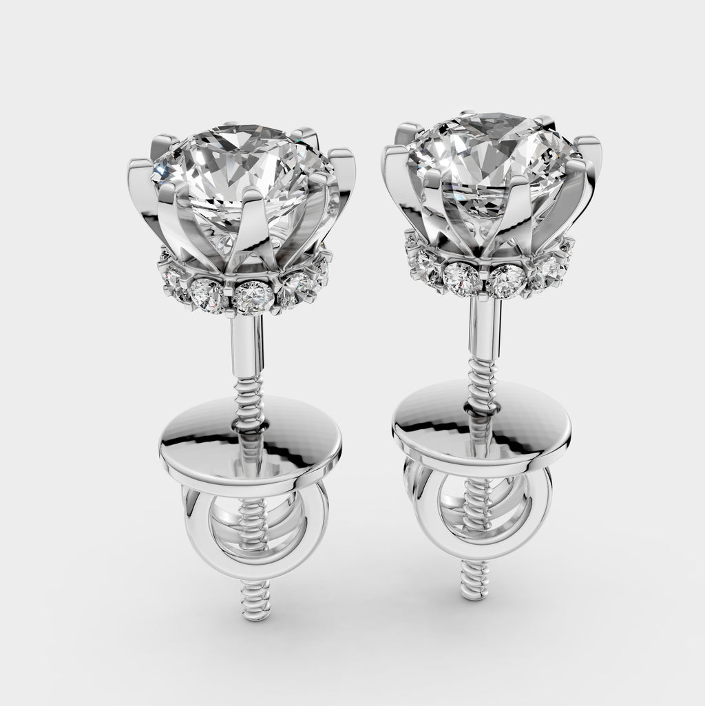 Moissanite Earrings for Women – 18K Gold with 24 Sparkling Stones