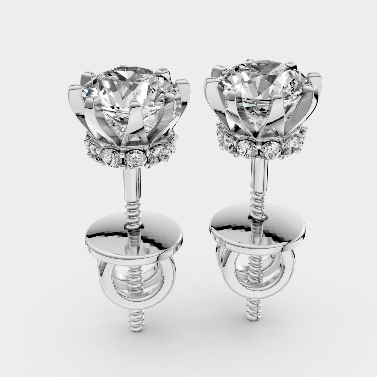 Moissanite Earrings for Women – 18K Gold with 24 Sparkling Stones
