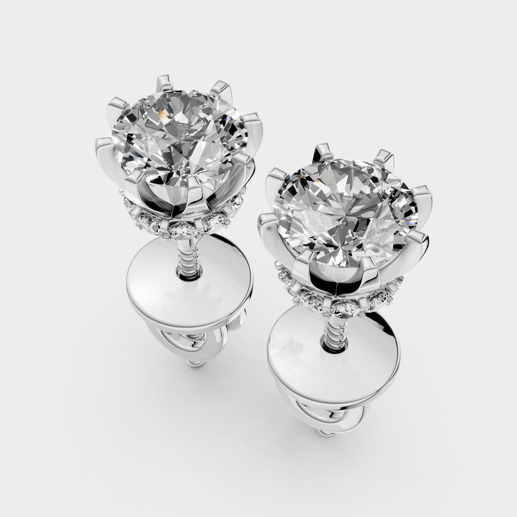 Moissanite Earrings for Women – 18K Gold with 24 Sparkling Stones