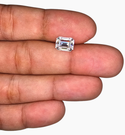 Loose Moissanite Stone Emerald Cut Shape 2.20 Carats Size 7x9mm