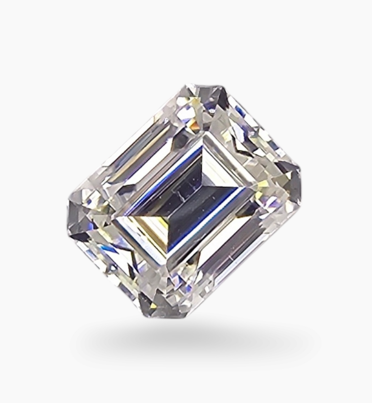 Loose Moissanite Stone Emerald Cut Shape 2.44 Carats Size 7x9mm