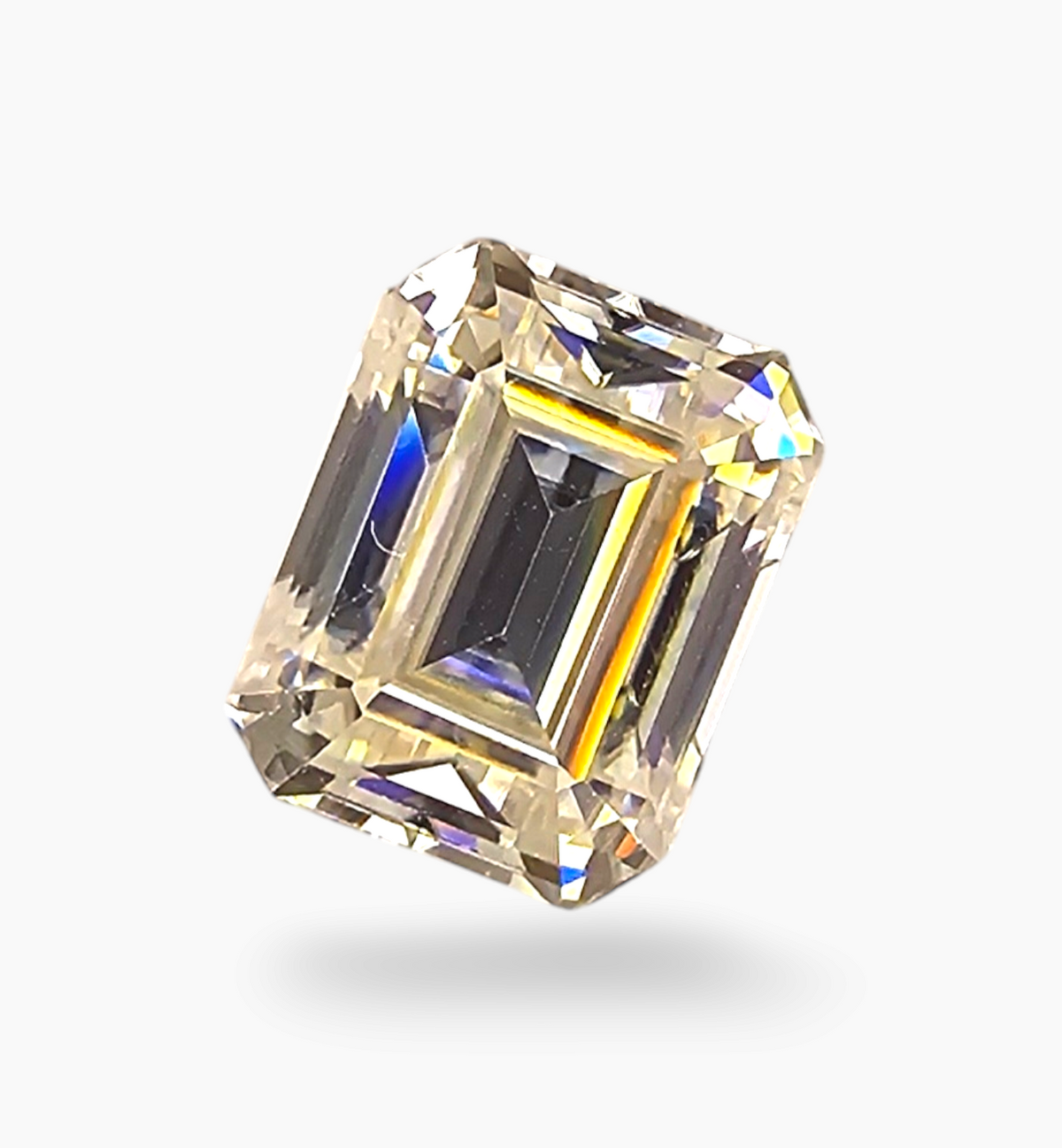 Loose Moissanite Stone Emerald Cut Shape 2.54 Carats Size 7x9mm