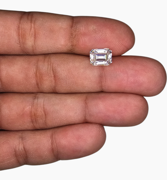 Loose Moissanite Stone Emerald Cut Shape 2.54 Carats Size 7x9mm