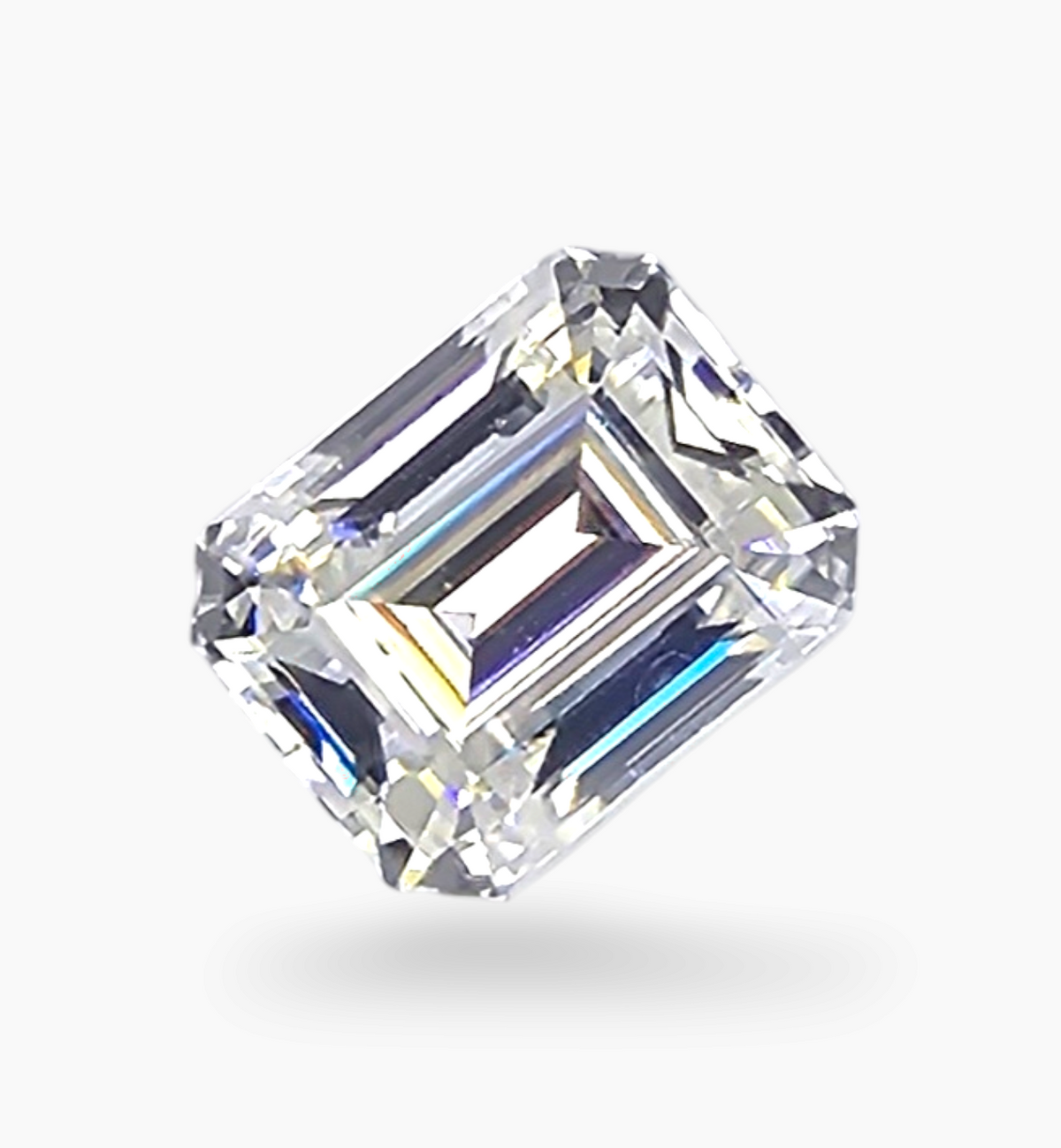 Loose Moissanite Stone Emerald Cut Shape 2.55 Carats Size 7x9mm
