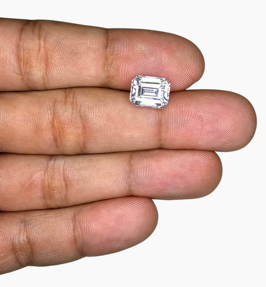 Loose Moissanite Stone Emerald Cut Shape 3.0 Carats Size 8x10mm