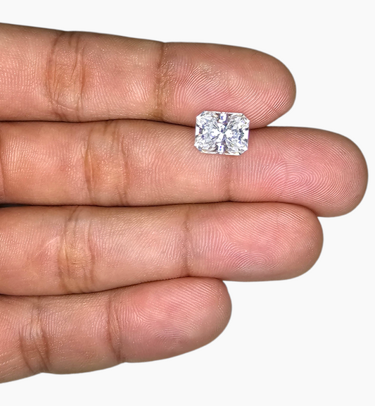 Loose Moissanite Stone Emerald Cut Shape 3.27 Carats Size 8x10mm