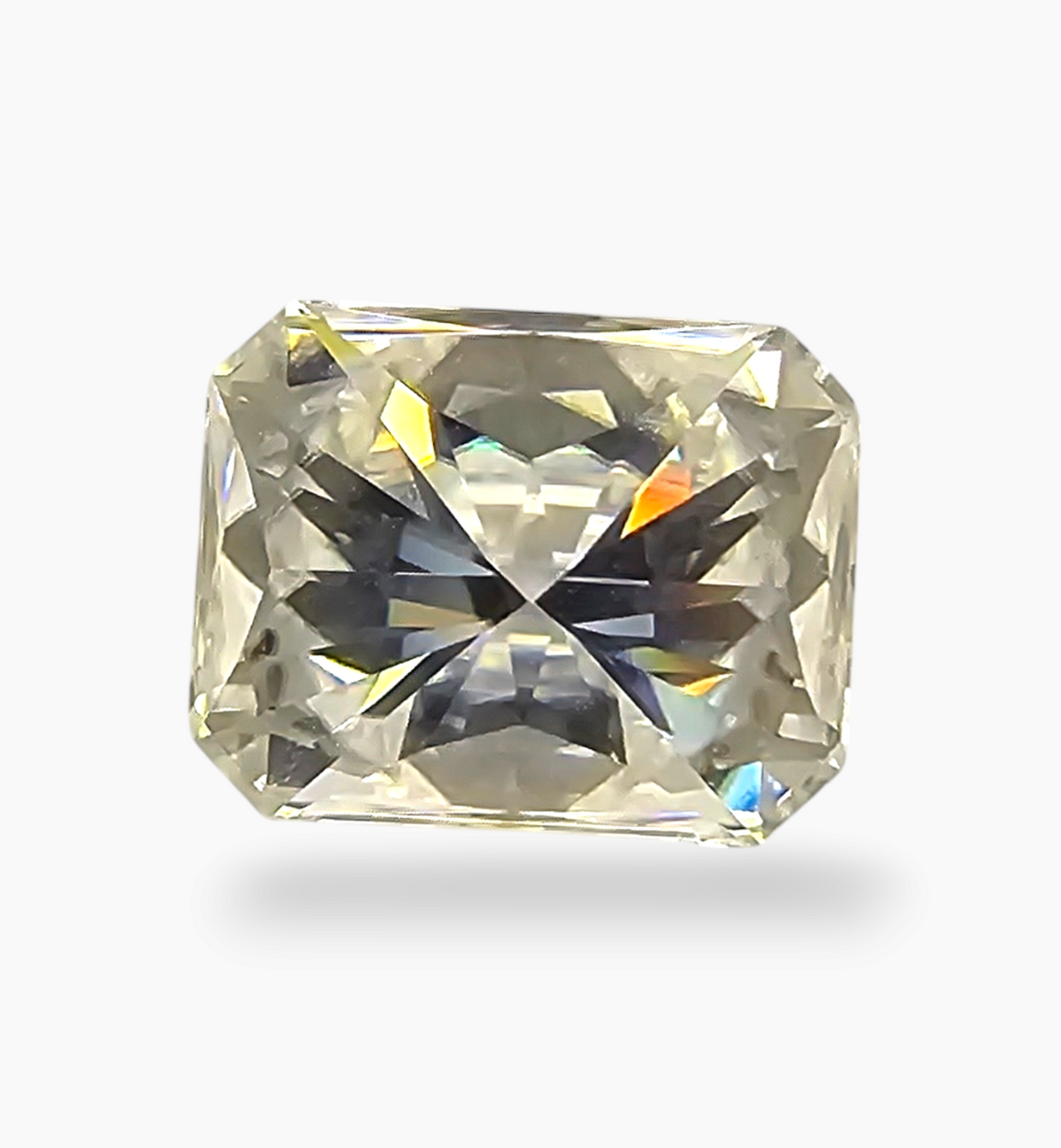 Loose Moissanite Stone Emerald Cut Shape 3.36 Carats Size 8x10mm