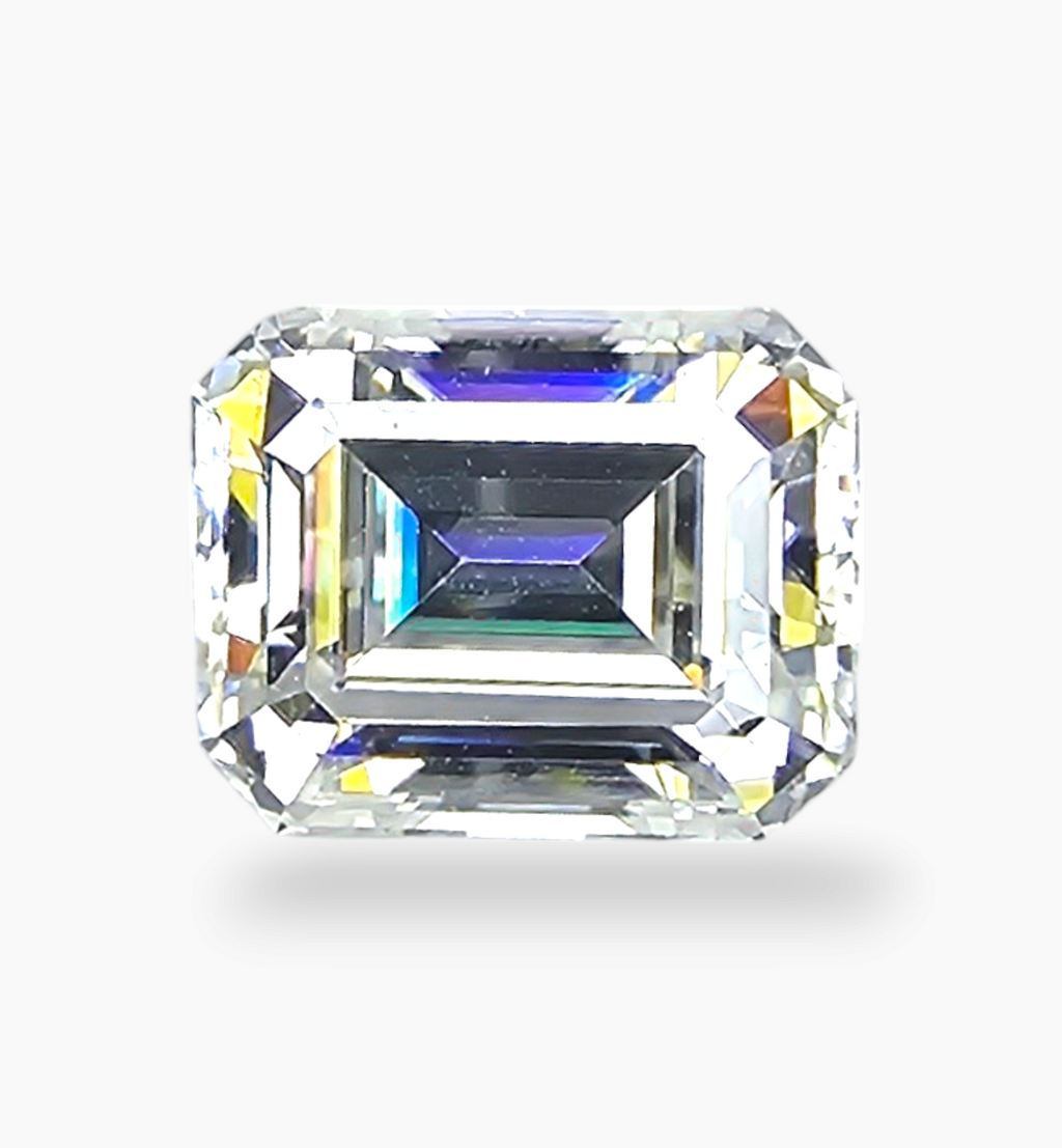 Loose Moissanite Stone Emerald Cut Shape 3.65 Carats Size 8x10mm