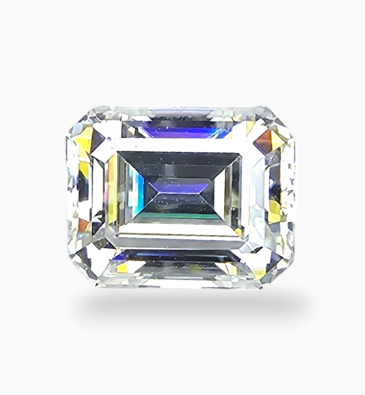 Loose Moissanite Stone Emerald Cut Shape 3.65 Carats Size 8x10mm