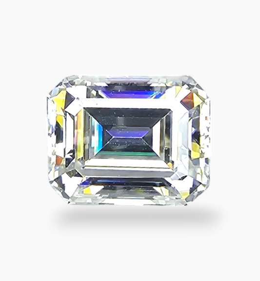 Loose Moissanite Stone Emerald Cut Shape 3.65 Carats Size 8x10mm