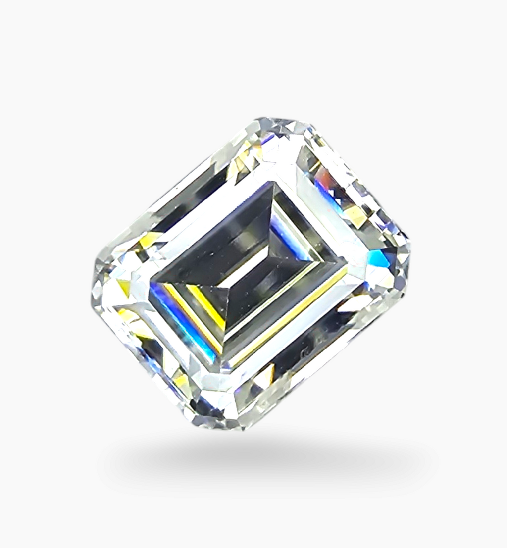 Loose Moissanite Stone Emerald Cut Shape 3.65 Carats Size 8x10mm