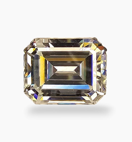 Loose Moissanite Stone Emerald Cut Shape 3.68 Carats Size 8x10mm