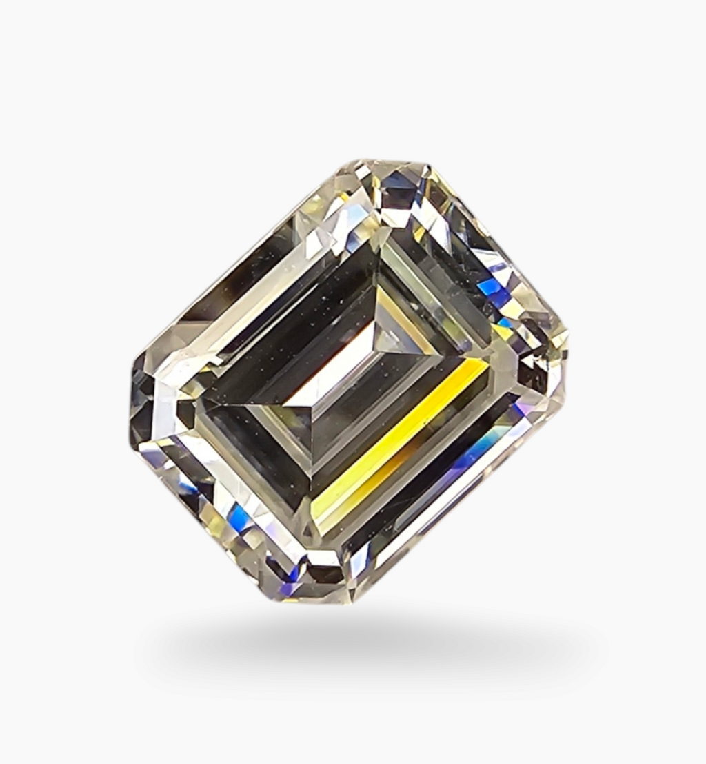 Loose Moissanite Stone Emerald Cut Shape 3.68 Carats Size 8x10mm