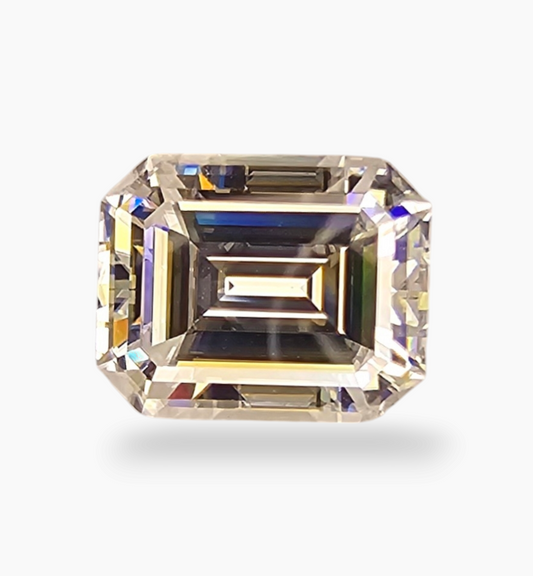 Loose Moissanite Stone Emerald Cut Shape 3.6 Carats Size 8x10mm