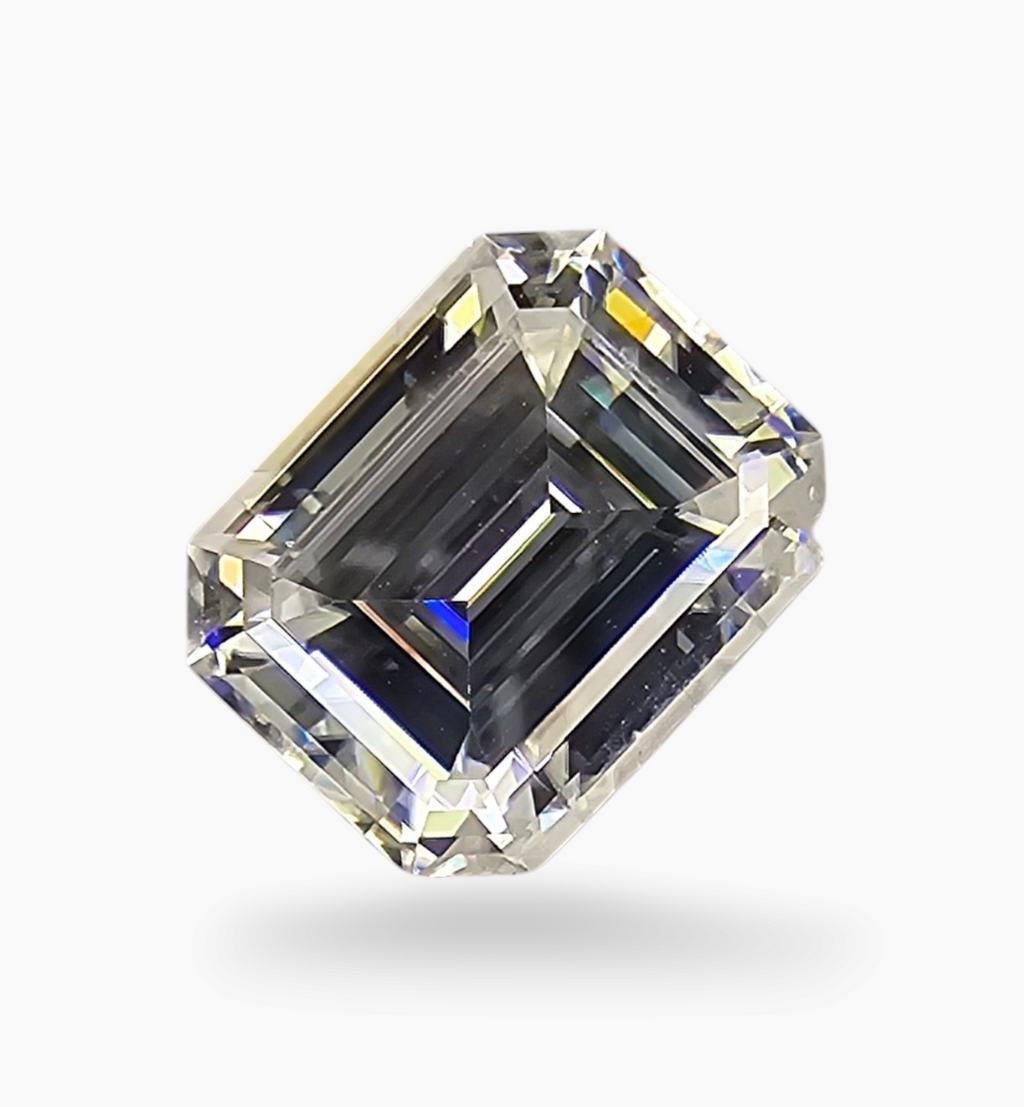Loose Moissanite Stone Emerald Cut Shape 3.6 Carats Size 8x10mm