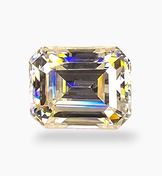 Loose Moissanite Stone Emerald Cut Shape 3.71 Carats Size 8x10mm