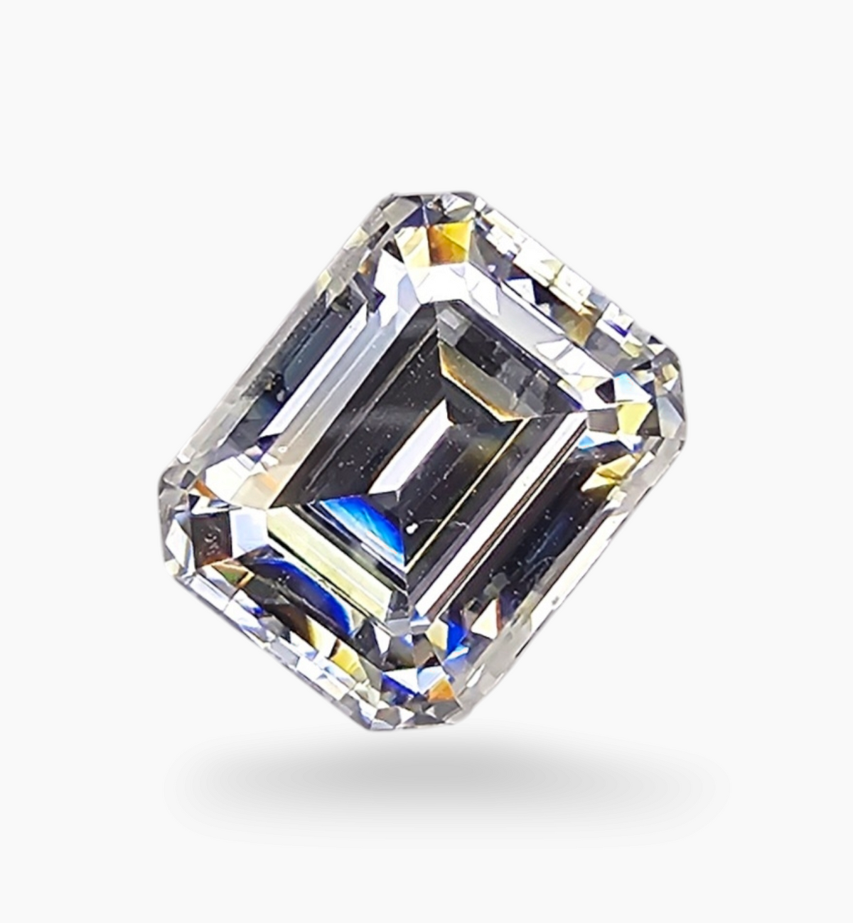 Loose Moissanite Stone Emerald Cut Shape 3.74 Carats Size 10x9mm