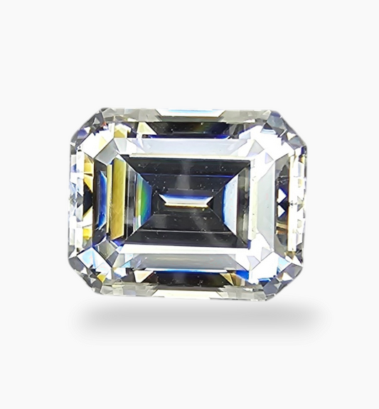 Loose Moissanite Stone Emerald Cut Shape 3.74 Carats Size 10x9mm