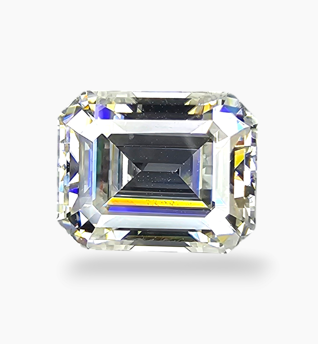 Loose Moissanite Stone Emerald Cut Shape 3.77 Carats Size 8x10mm