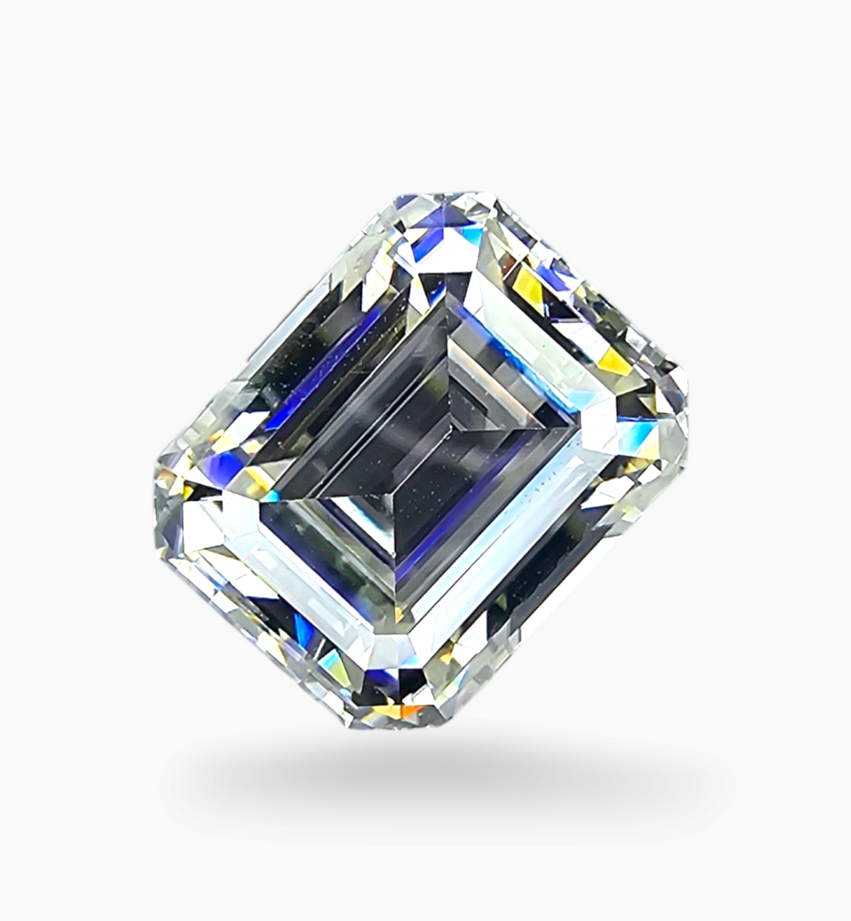 Loose Moissanite Stone Emerald Cut Shape 3.77 Carats Size 8x10mm