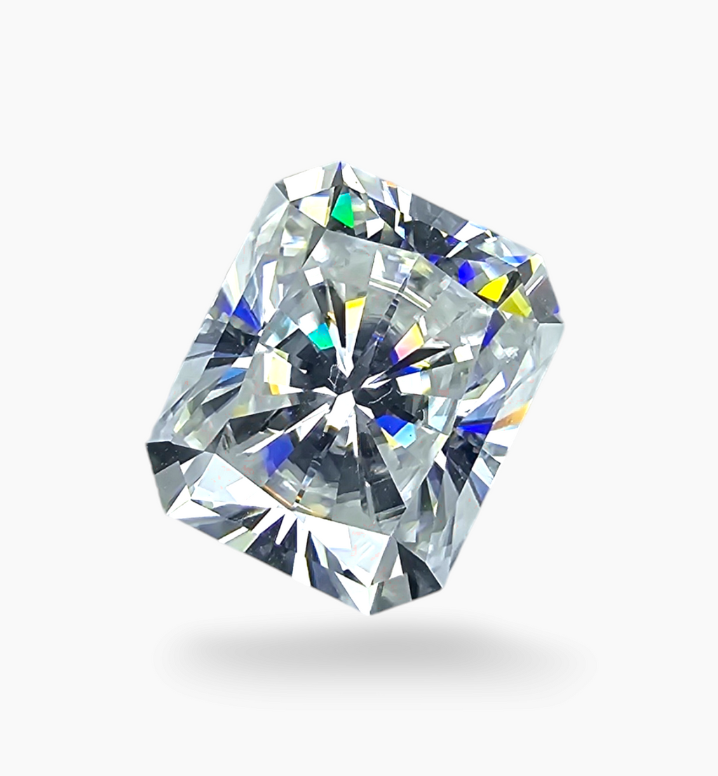 Loose Moissanite Stone Emerald Cut Shape 4.85 Carats Size 9x11mm