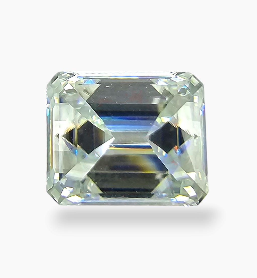 Loose Moissanite Stone Emerald Cut Shape 4.94 Carats Size 11x9mm