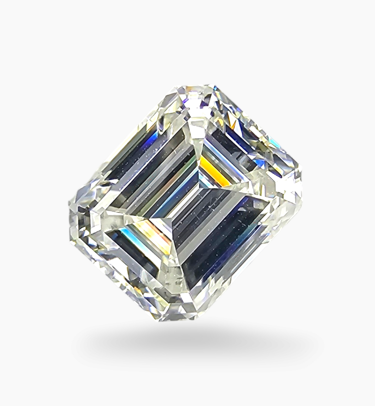 Loose Moissanite Stone Emerald Cut Shape 5.23 Carats Size 9x11mm