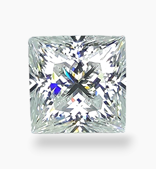 Loose Moissanite Stone Princess Cut Shape 3.83 Carats Size 9x9mm