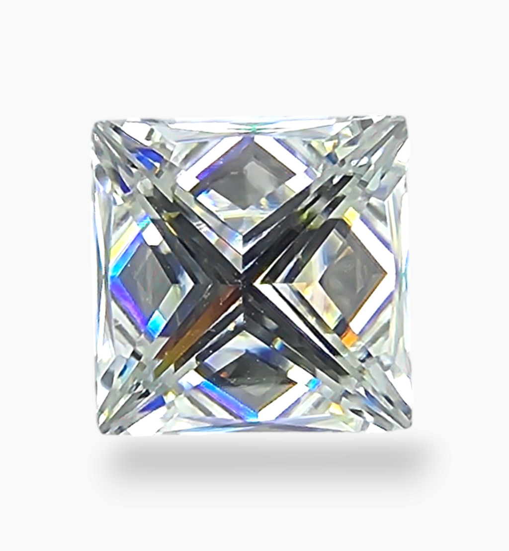 Loose Moissanite Stone Princess Cut Shape 3.83 Carats Size 9x9mm