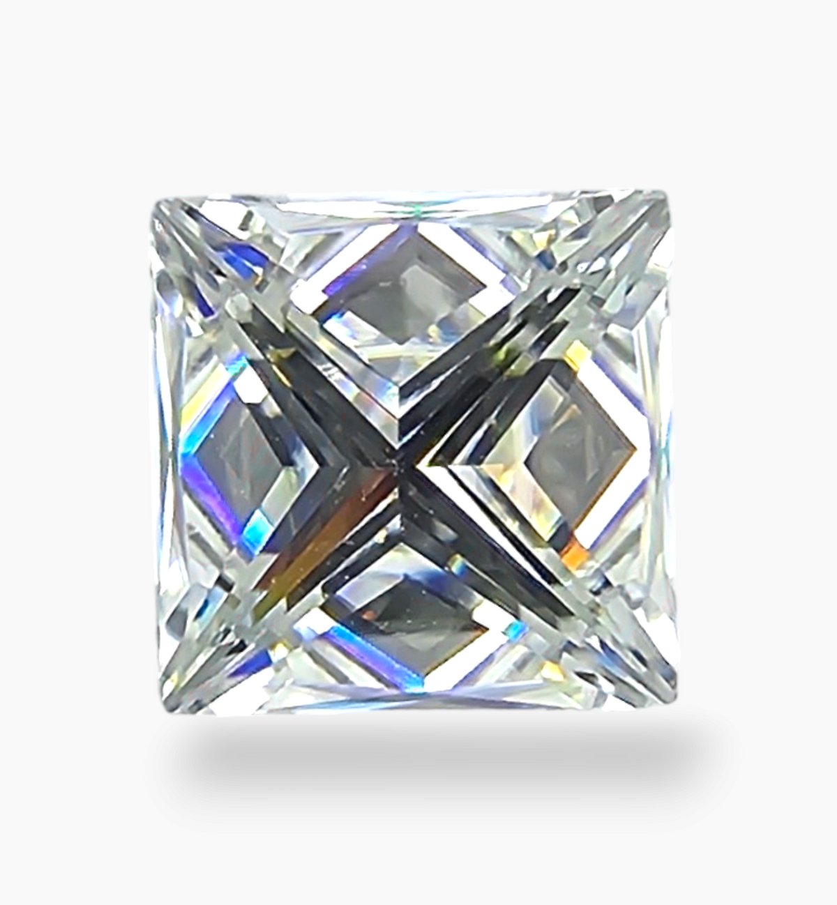 Loose Moissanite Stone Princess Cut Shape 3.83 Carats Size 9x9mm