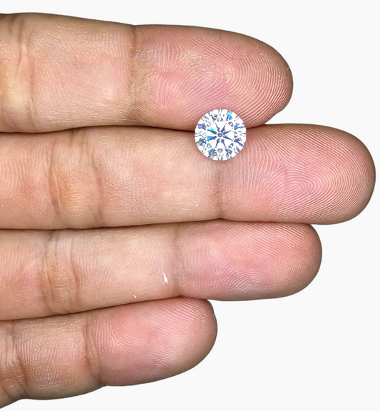 Loose Moissanite Stone Round Shape 1.82 Carats Size 8mm