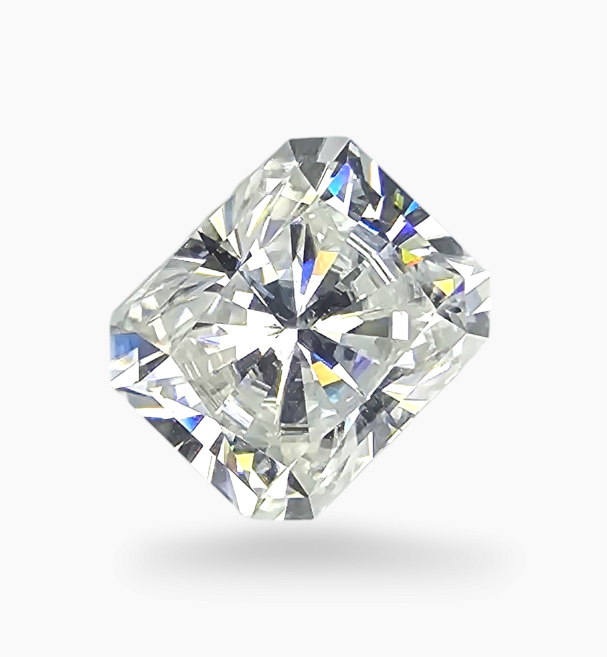Loose Moissanite Stone Emerald Cut Shape 5.31 Carats Size 9x11mm