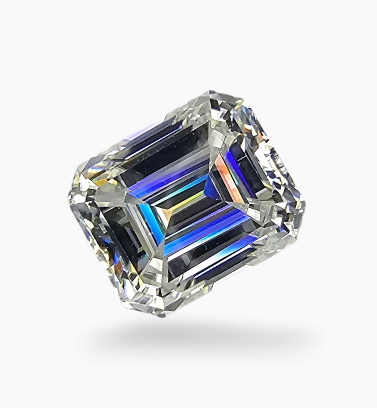 Loose Moissanite Stone Emerald Cut Shape 5.0 Carats Size 9x11mm