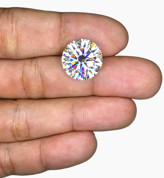 Loose Moissanite Stone Round Shape 11.87 Carats Size 15mm