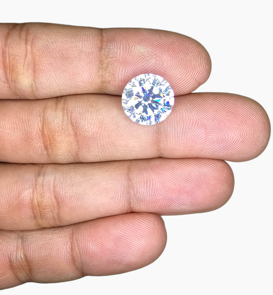 Loose Moissanite Stone Round Shape 5.73 Carats Size 12mm