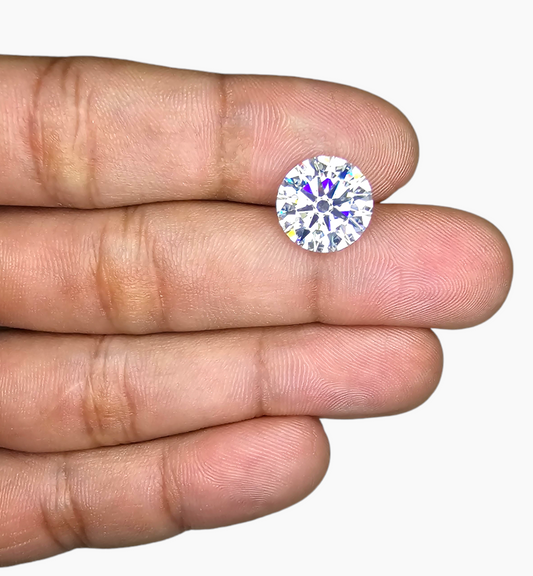 Loose Moissanite Stone Round Shape 5.8 Carats Size 12mm